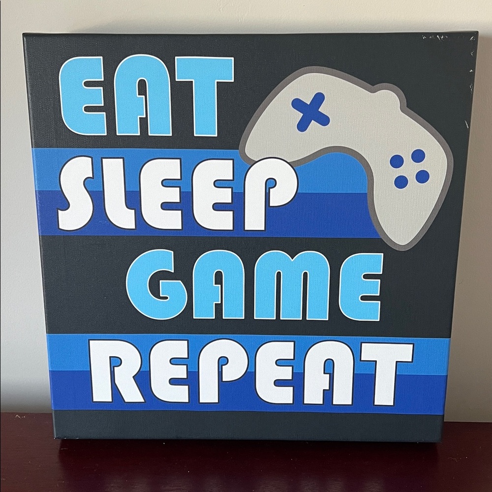 Blue and Gray Game Zone Wall Art